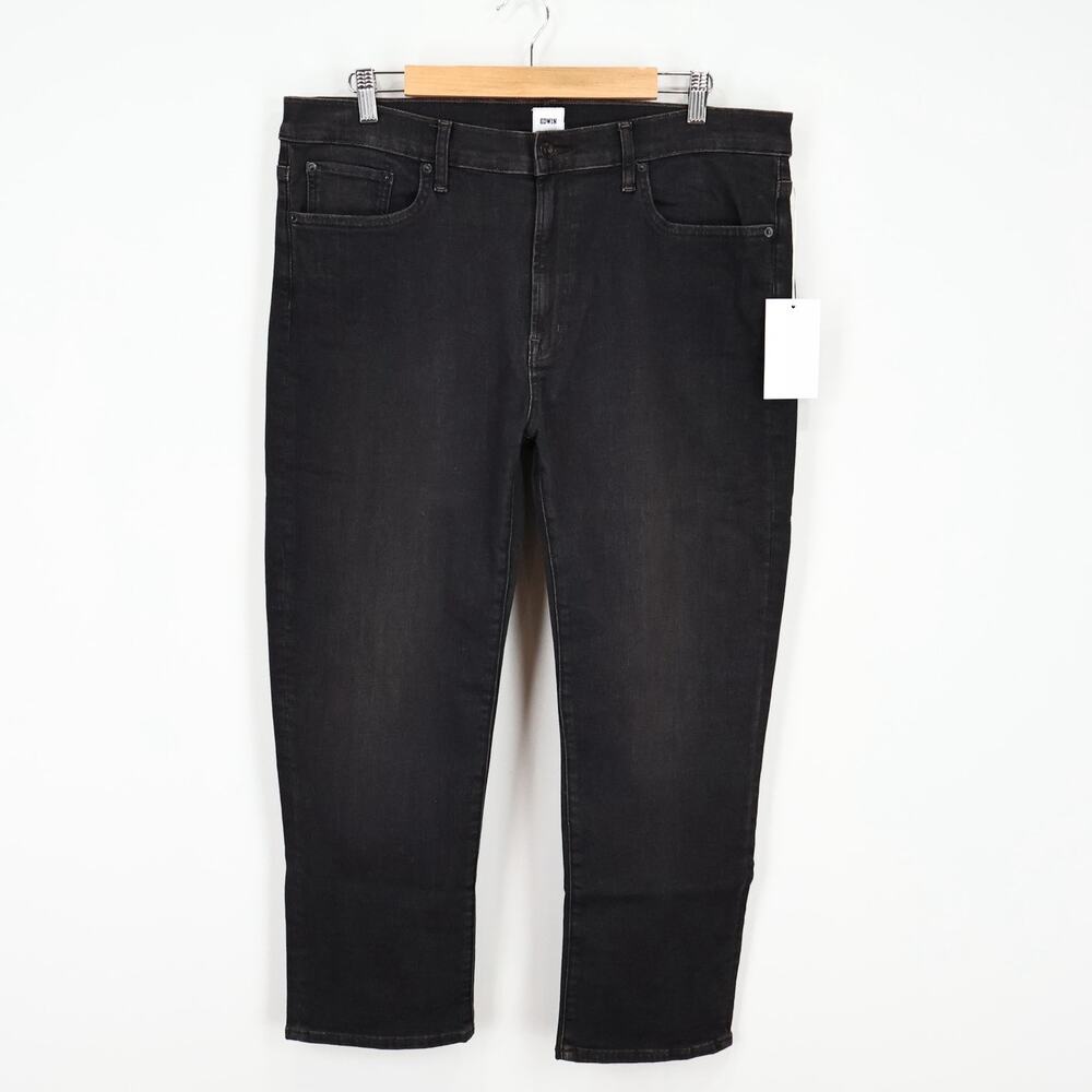 Edwin Elin Crop Slim Straight Cropped Denim Jean Blackstone Size 34 NWT